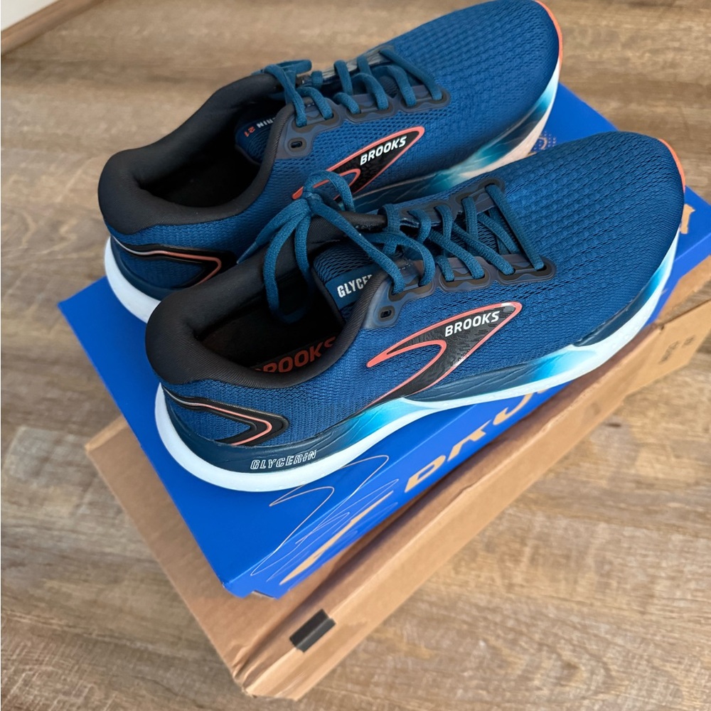 Mens Brooks Glycerin 21 Blue Running Shoes